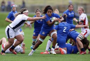Rugby Union - Women's World Cup - Pool B - United States v Italy - Okara Park, Whangarei, New Zealand - October 9, 2022 Italy's Giada Franco in action REUTERS/David Rowland